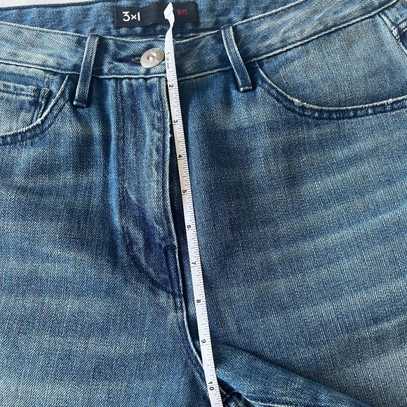 3X1 BLUE RIPPED RELAXED SABINA GIRLFRIEND BRONX MID RISE LOOSE FIT JEANS 28 - Picture 7 of 9
